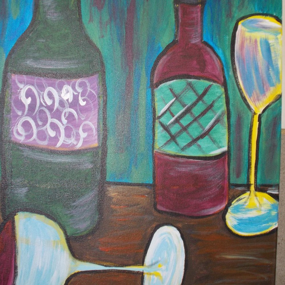 New, "Wine Country" acrylic painting, 16"x20"